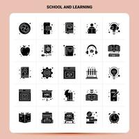 Solid 25 School And Learning Icon set Vector Glyph Style Design Black Icons Set Web and Mobile Business ideas design Vector Illustration