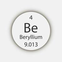 Beryllium symbol. Chemical element of the periodic table. Vector illustration.