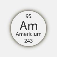 Americium symbol. Chemical element of the periodic table. Vector illustration.