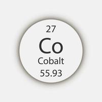 Cobalt symbol. Chemical element of the periodic table. Vector illustration.