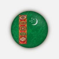 Country Turkmenistan. Turkmenistan flag. Vector illustration.