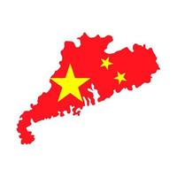 mapa de la provincia de guangdong, divisiones administrativas de china. ilustración vectorial vector