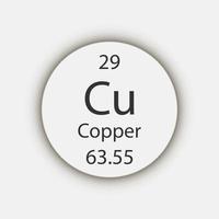 Copper symbol. Chemical element of the periodic table. Vector illustration.