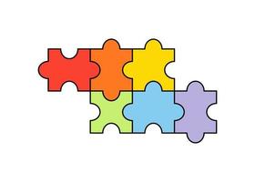 Flat colorful puzzles doodle icon. vector