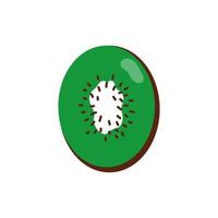 rodaja de kiwi aislado sobre fondo blanco. vector