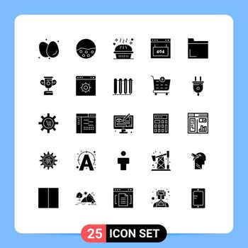 25 concepto de glifo sólido para sitios web móviles y aplicaciones interfaz navegador piel pastel de calabaza vacaciones elementos de diseño vectorial editables vector