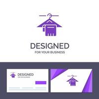 Creative Business Card and Logo template Hanger Towel Service Hotel Vector Illustration