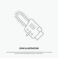 Saw Circular Blade Cordless Line Icon Vector