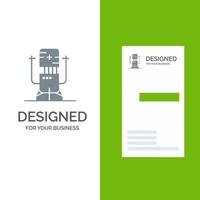 Biochip Bot Future Machine Medical Grey Logo Design and Business Card Template vector