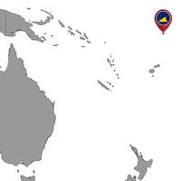 Pin map with Tokelau flag on world map. Vector illustration.