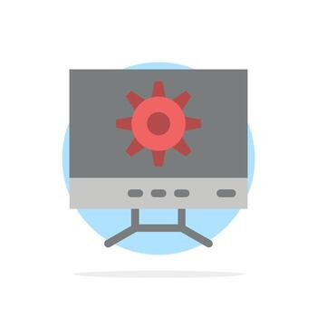 icono de color plano de fondo de círculo abstracto de diseño de configuración de computadora vector