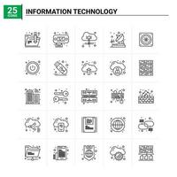 25 conjunto de iconos de tecnología de la información antecedentes vectoriales vector