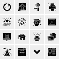 16 iconos de negocios universales vector ilustración de icono creativo para usar en proyectos relacionados con la web y dispositivos móviles