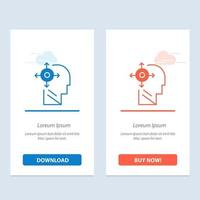 Mind Transform Yourself Head  Blue and Red Download and Buy Now web Widget Card Template vector