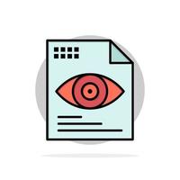archivo texto ojo computación resumen círculo fondo plano color icono vector