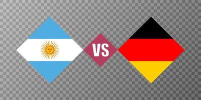 Argentina vs Germany flag concept. Vector illustration.