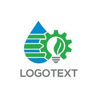 diseño de ilustración de logotipo ambiental de tecnología ecológica vector