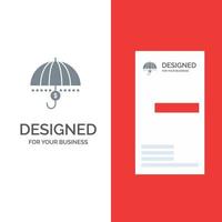 Funds Finance Financial Money Protection Safety Security Support Grey Logo Design and Business Card Template vector
