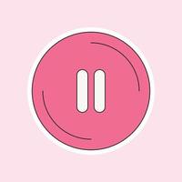 a pause icon isolated on soft pink background vector