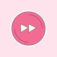 a play icon isolated on soft pink background vector