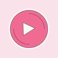 a play icon isolated on soft pink background vector