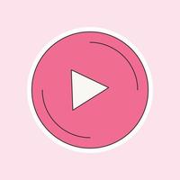 a play icon isolated on soft pink background vector