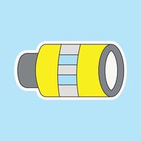 a lens isolated on blue background vector