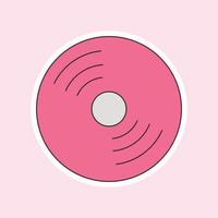 a cd isolated on soft pink background vector