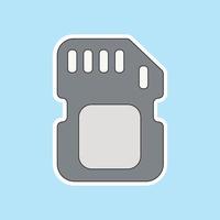 a memory card isolated on blue background vector