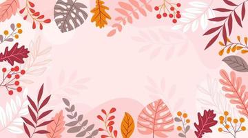 Design banner frame flower Spring background with beautiful. flower background for design. Colorful background with tropical plants. Place for your text. vector