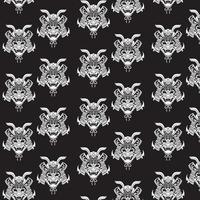 Seamless pattern with samurai masks vector