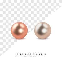 perlas, ilustración vectorial realista en 3d vector