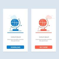 World Globe Science  Blue and Red Download and Buy Now web Widget Card Template vector