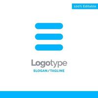 lista tarea texto azul sólido logotipo plantilla lugar para eslogan vector