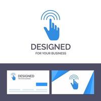 Creative Business Card and Logo template Finger Gestures Hand Interface Tap Vector Illustration