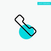 Telephone Call Mobile turquoise highlight circle point Vector icon
