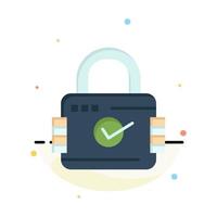 Lock Padlock Security Secure Business Logo Template Flat Color vector