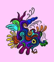 The Colorful Abstract Tattoo Design vector