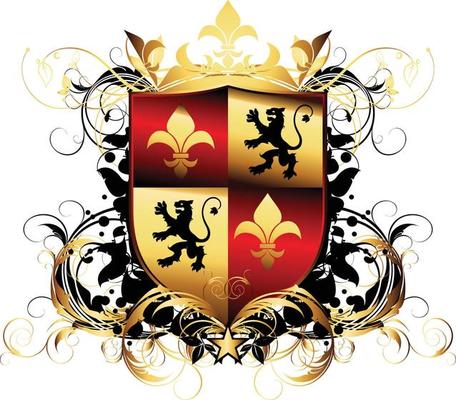 shields with ornaments in editable eps