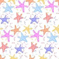 Vector seamless pattern with a starfish. Marine life, underwater world. Suitable for printing on textiles and paper. Children's illustration. Gift wrapping, printing on bedding.