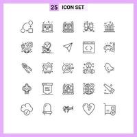 Pack of 25 creative Lines of business search user binoculars screen Editable Vector Design Elements