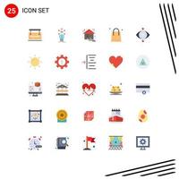 conjunto de 25 iconos de interfaz de usuario modernos símbolos signos para vacaciones navidad auto celebración hogar elementos de diseño vectorial editables vector