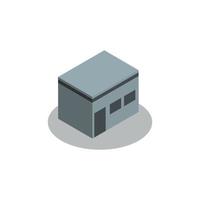 Building icon design with isometric style in 3d shape vector