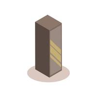 Building icon design with isometric style in 3d shape vector