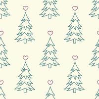 Christmas trees vector repeat pattern