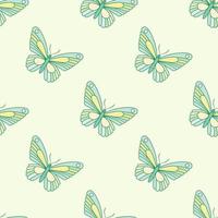 Green butterfly vector repeat pattern