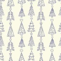 Christmas tree repeat pattern, vector background,