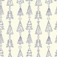 Christmas tree repeat pattern, vector background,