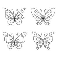 Line art butterfly vector, cute clip art vector