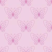 All pink butterfly repeat pattern vector